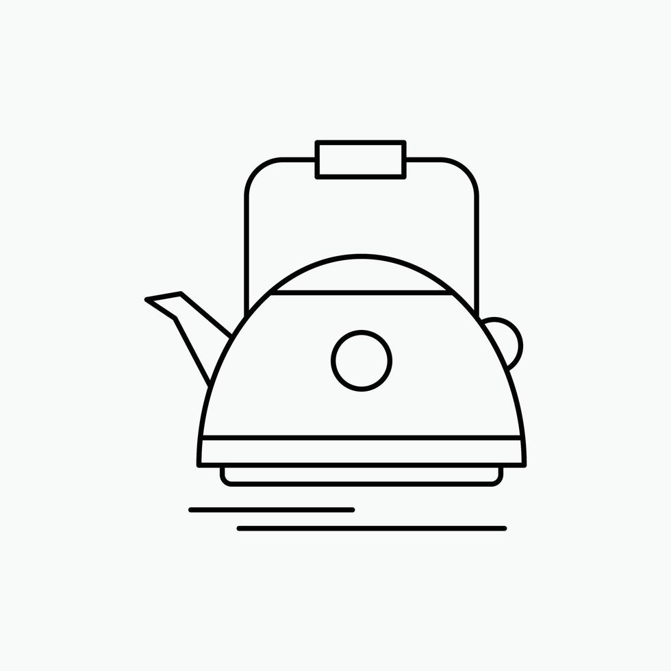 té. tetera. tetera. cámping. icono de línea de bote. ilustración vectorial aislada vector