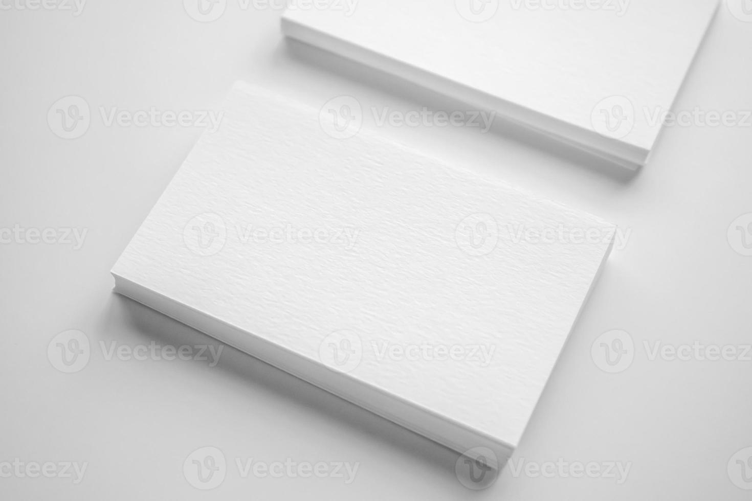 Mockup white business card on white background photo