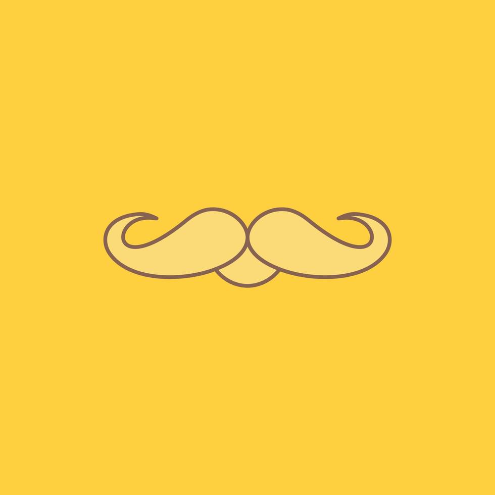 bigote. inconformista. movimiento masculino. icono lleno de línea plana de hombres. hermoso botón de logotipo sobre fondo amarillo para ui y ux. sitio web o aplicación móvil vector