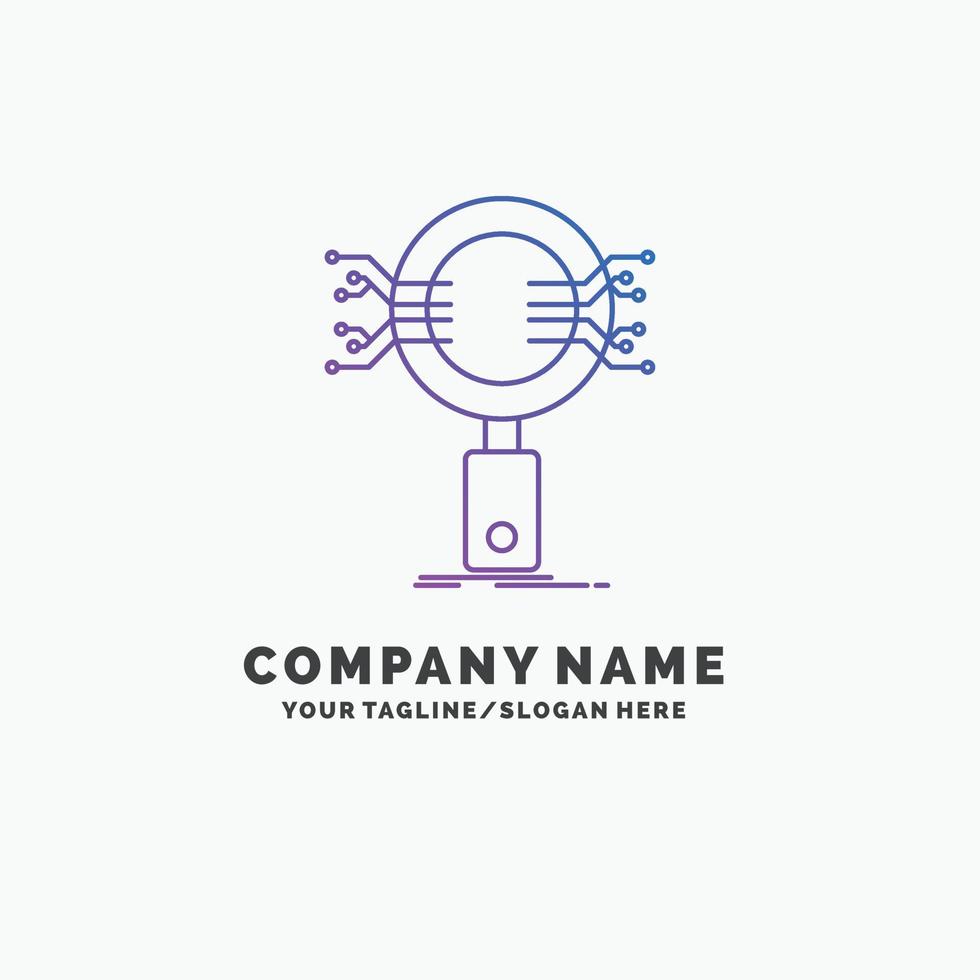 Analysis. Search. information. research. Security Purple Business Logo Template. Place for Tagline vector