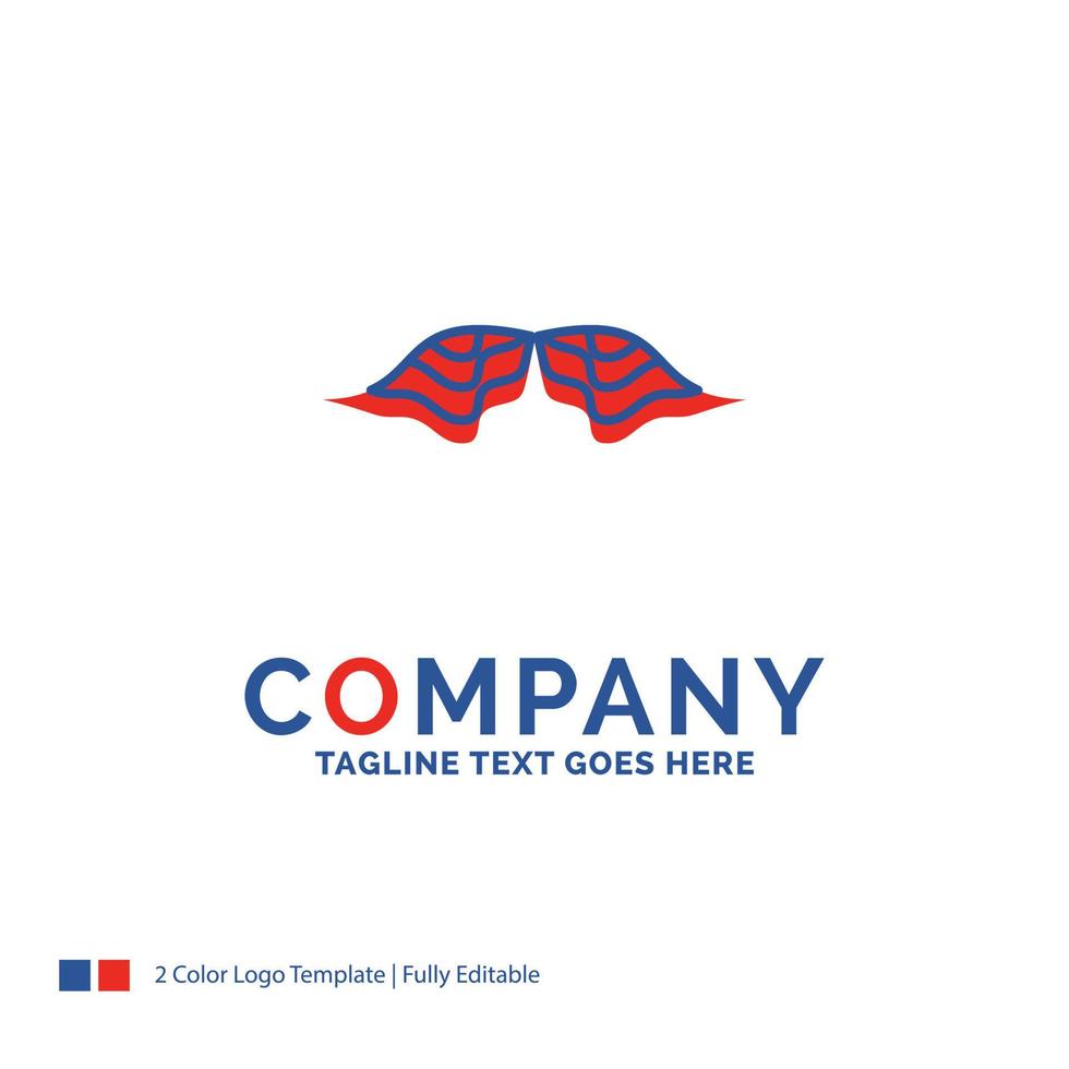 Company Name Logo Design For moustache. Hipster. movember. male. men. Blue and red Brand Name Design with place for Tagline. Abstract Creative Logo template for Small and Large Business. vector