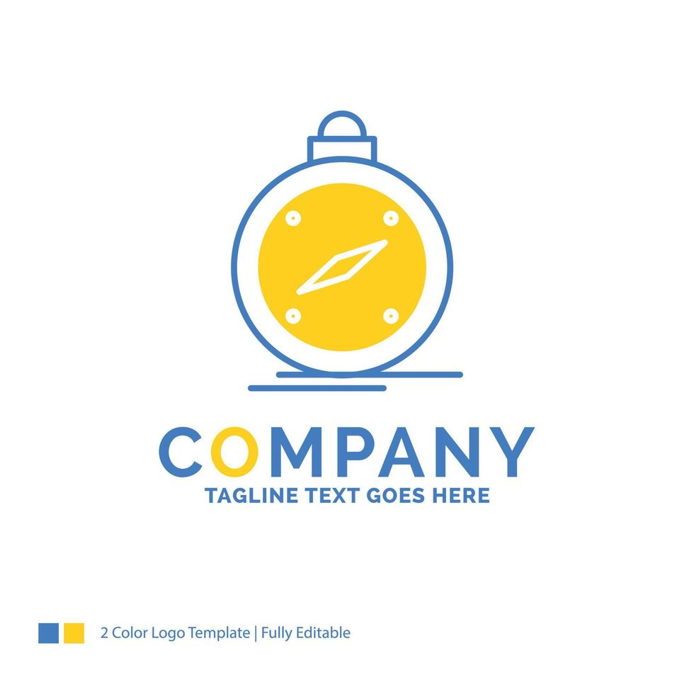 compass. direction. navigation. gps. location Blue Yellow Business Logo template. Creative Design Template Place for Tagline. vector
