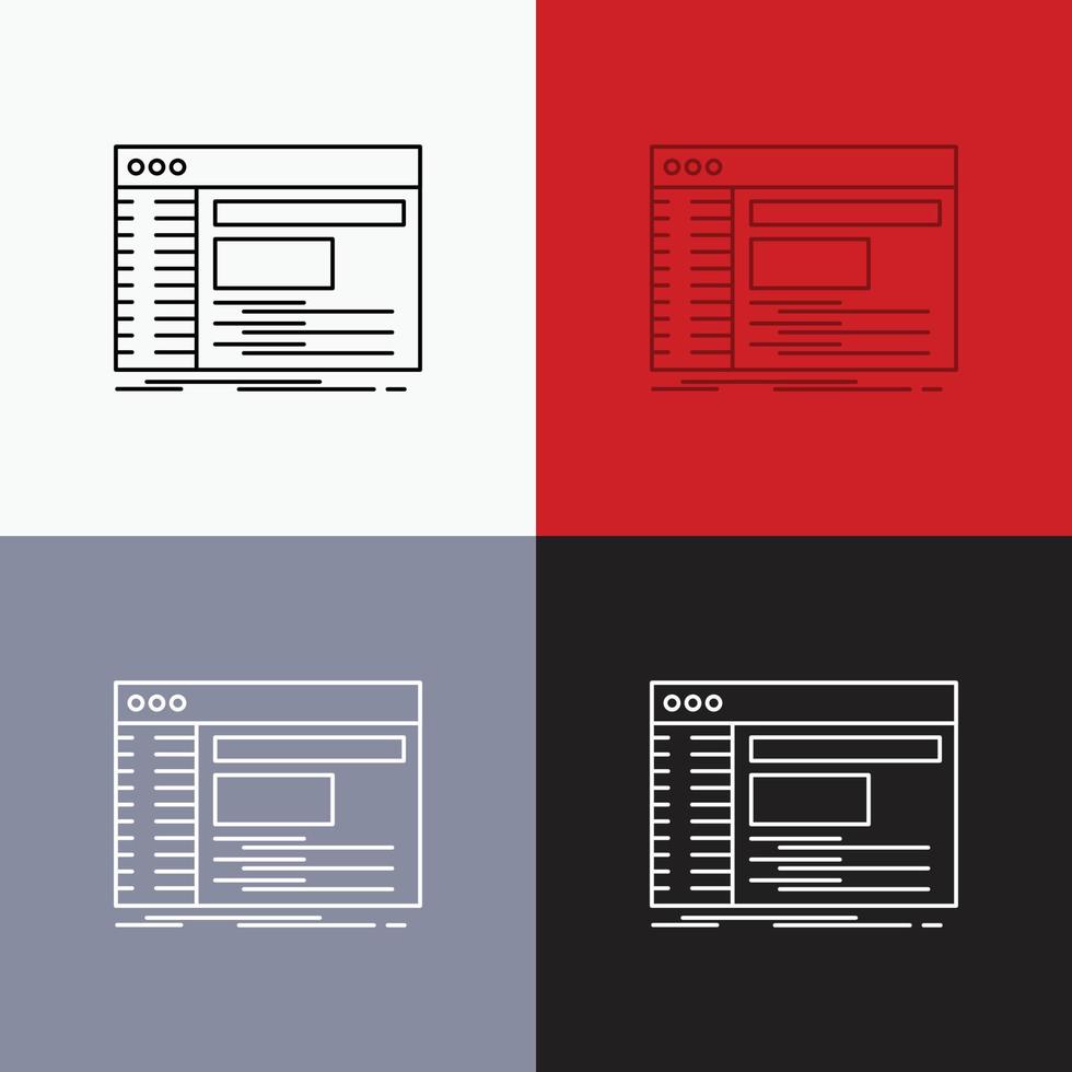 Admin. console. panel. root. software Icon Over Various Background. Line style design. designed for web and app. Eps 10 vector illustration