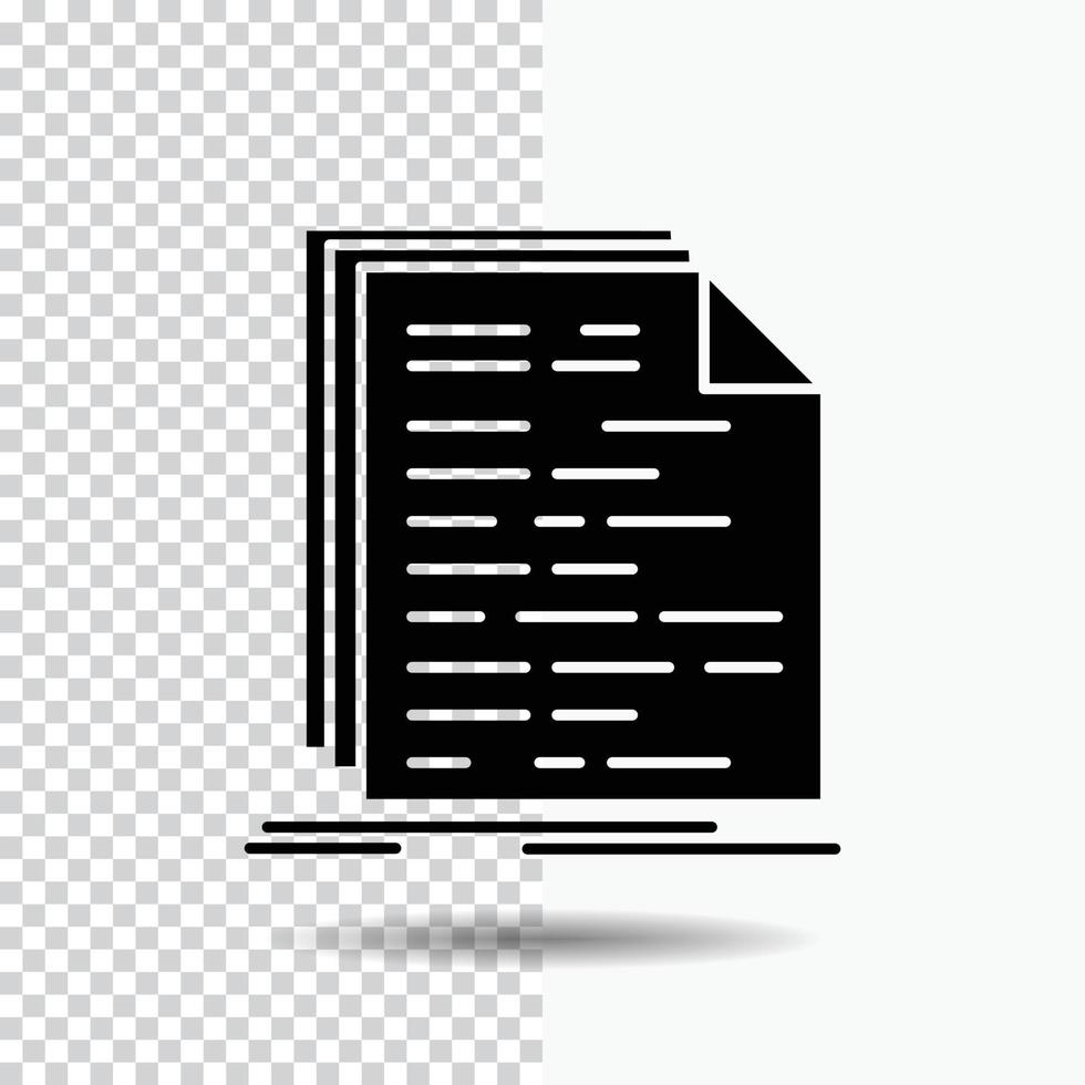 Code. coding. doc. programming. script Glyph Icon on Transparent Background. Black Icon vector
