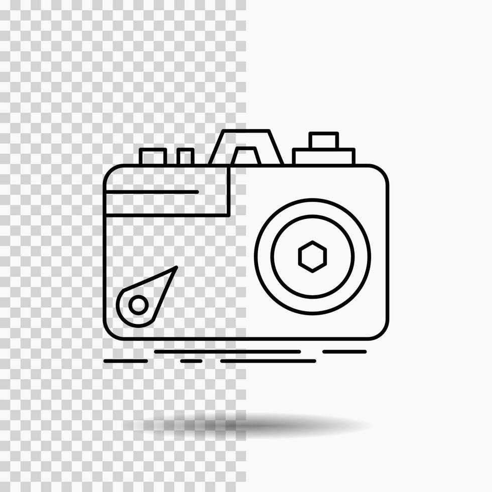 Camera. photography. capture. photo. aperture Line Icon on Transparent Background. Black Icon Vector Illustration