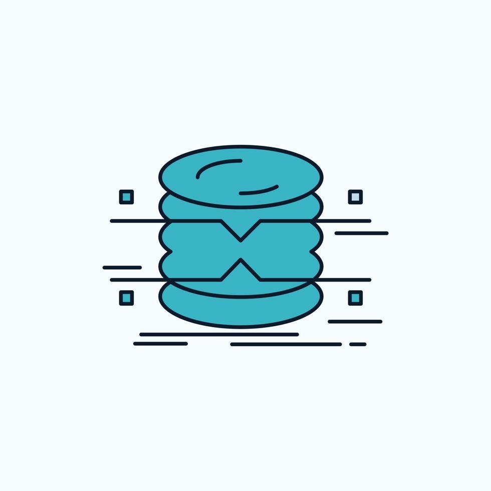 database. data. architecture. infographics. monitoring Flat Icon. green and Yellow sign and symbols for website and Mobile appliation. vector illustration