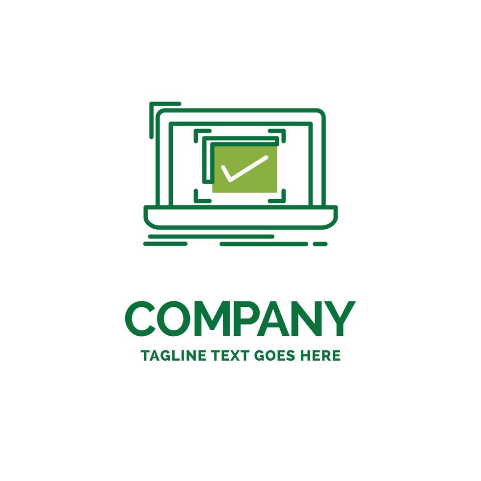 system. monitoring. checklist. Good. OK Flat Business Logo template. Creative Green Brand Name Design. vector