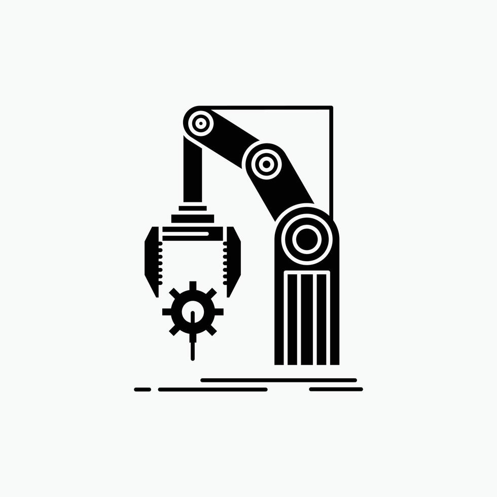 Automation. factory. hand. mechanism. package Glyph Icon. Vector isolated illustration