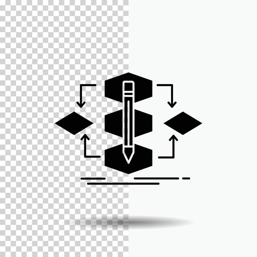 Algorithm. design. method. model. process Glyph Icon on Transparent ...