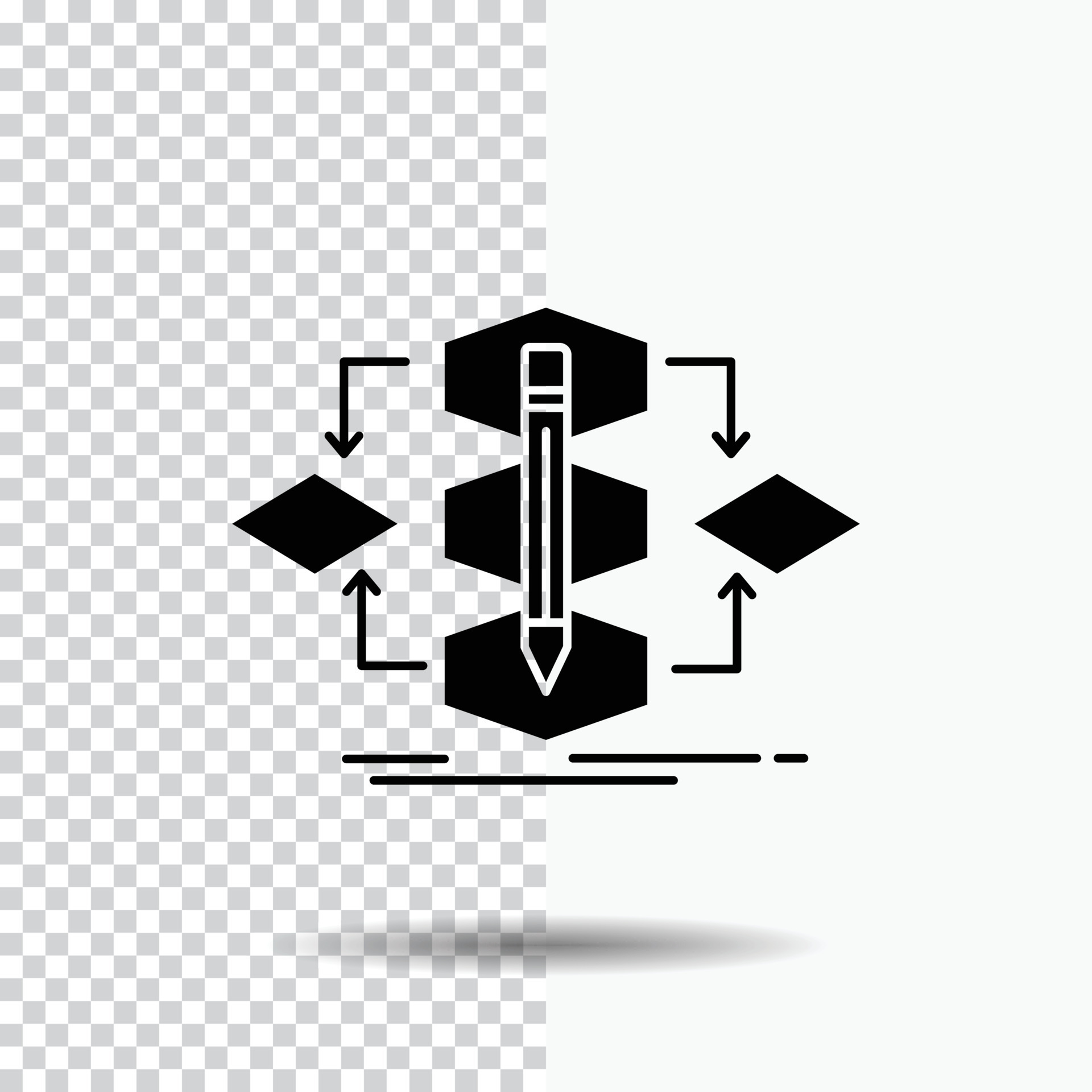 Algorithm. design. method. model. process Glyph Icon on Transparent ...