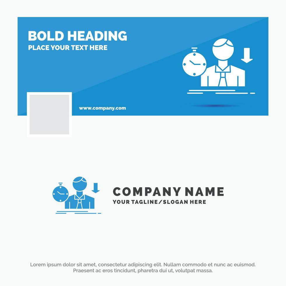 Blue Business Logo Template for failure. fail. sad. depression. time. Facebook Timeline Banner Design. vector web banner background illustration