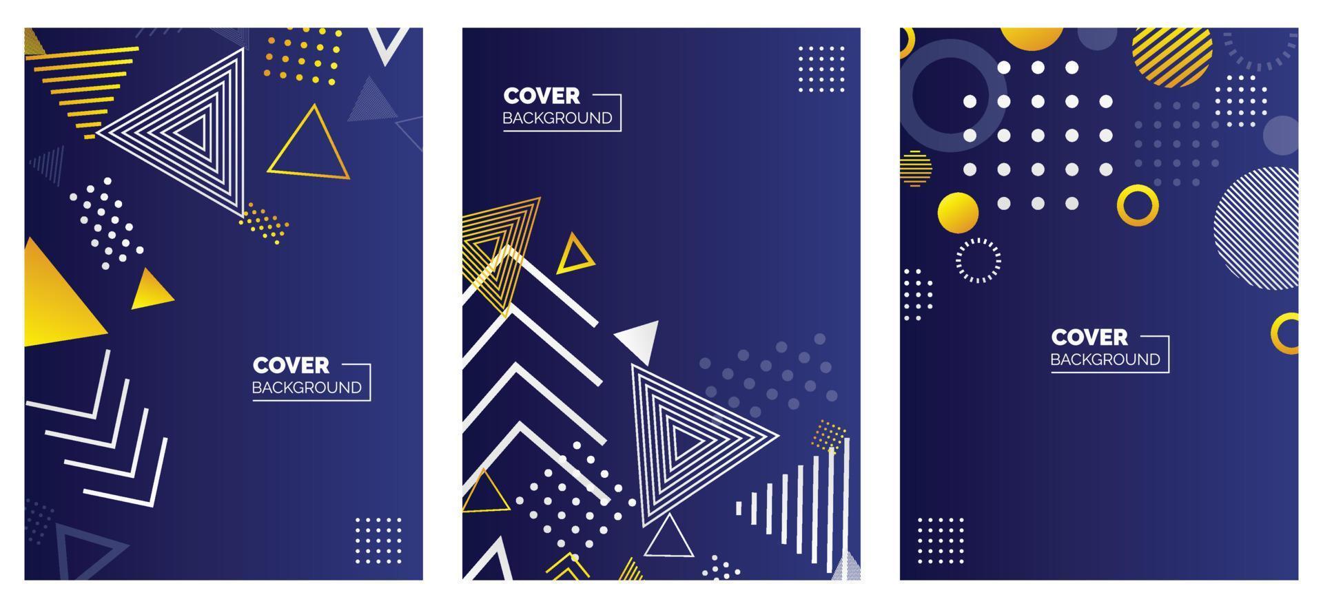 Covers templates set with bauhaus. memphis and hipster style graphic geometric elements. Applicable for placards. brochures. posters. covers and banners. Vector illustrations