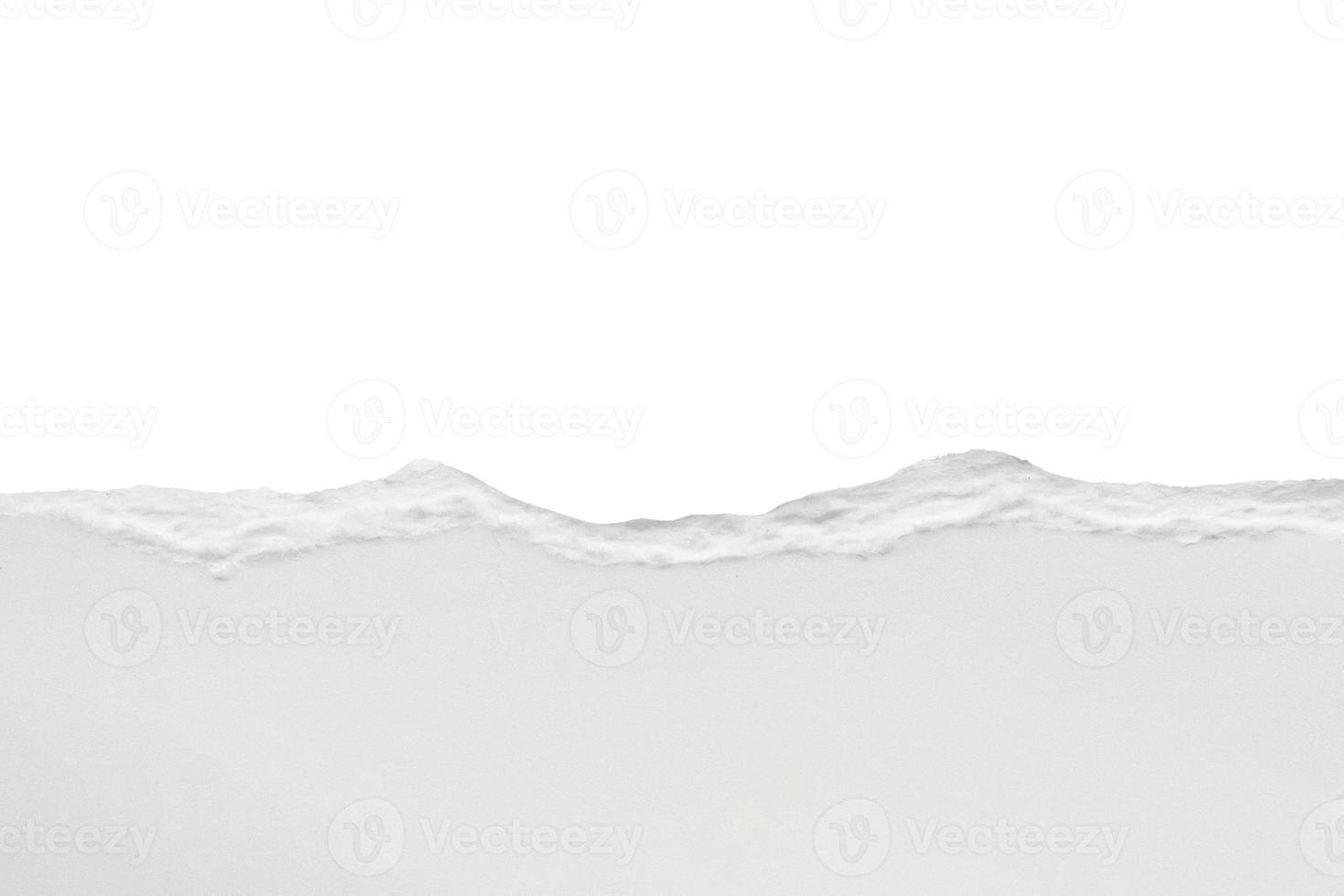 White ripped paper torn edges strips isolated on white background photo