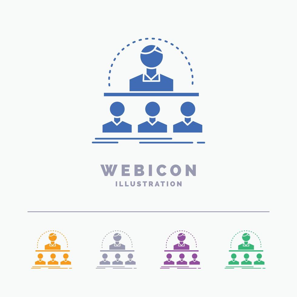 Business. coach. course. instructor. mentor 5 Color Glyph Web Icon Template isolated on white. Vector illustration