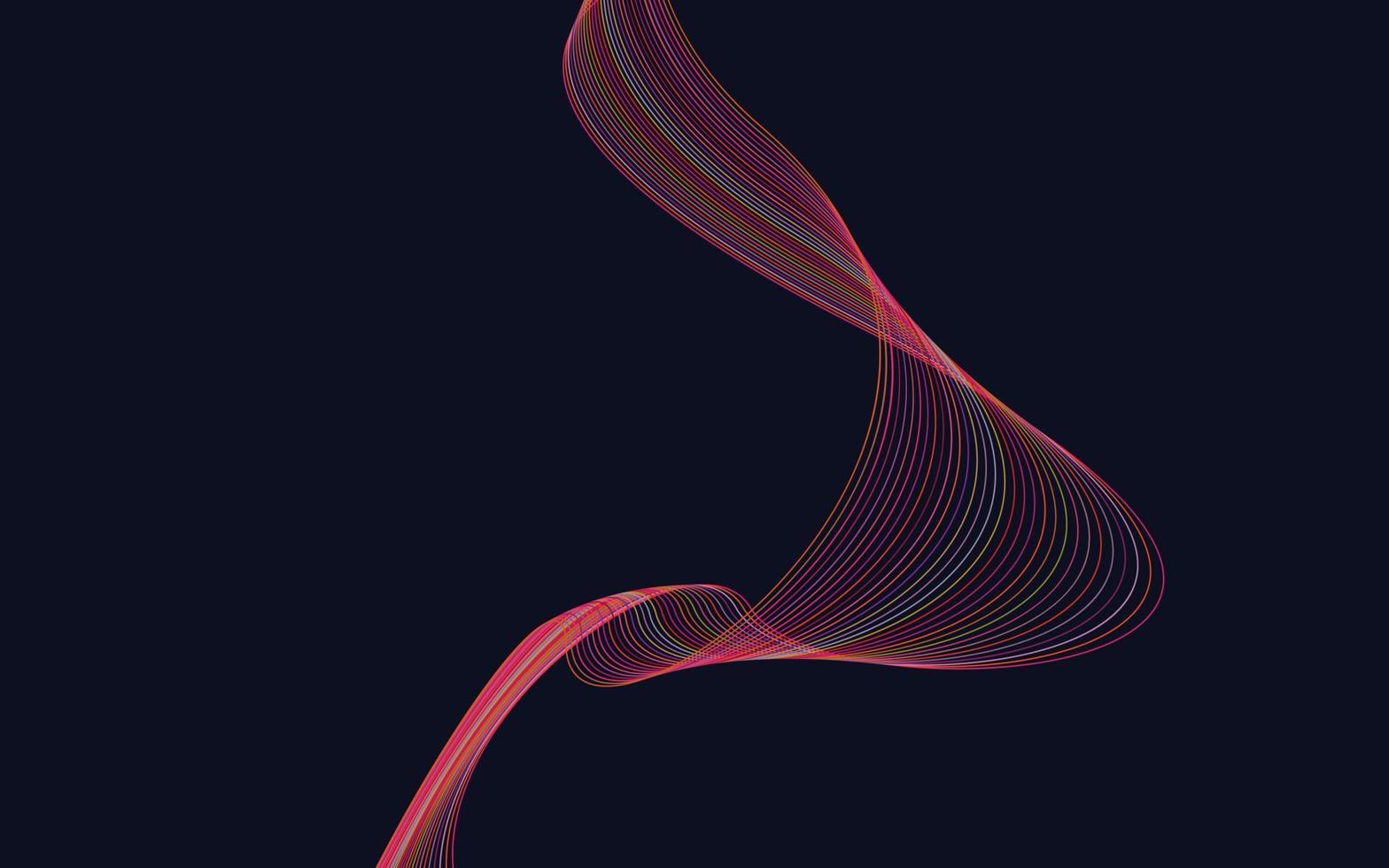 ola con sombra. líneas rojas abstractas sobre un fondo vector