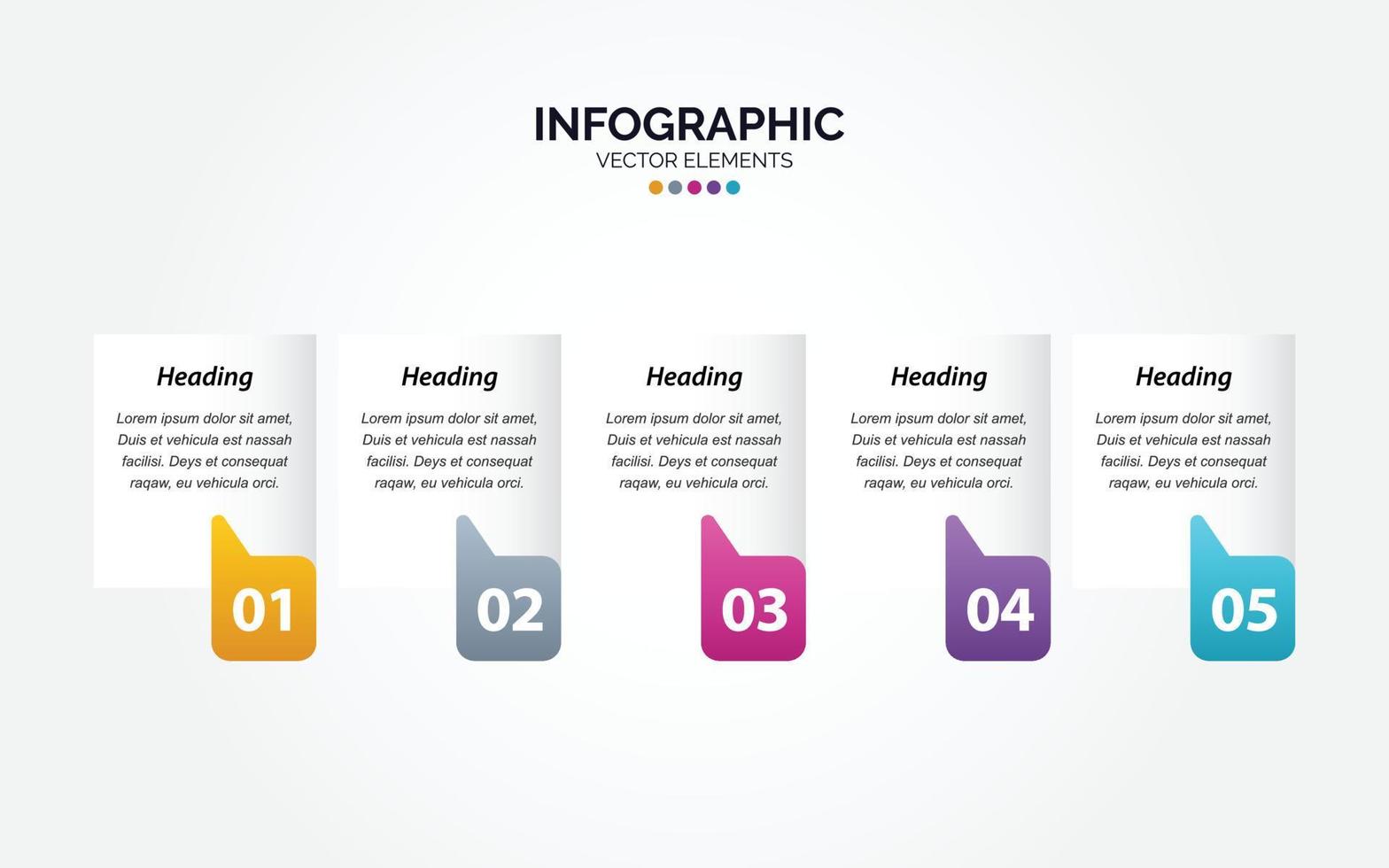 Vector Horizontal Infographic design with icons. 5 options or 5 steps. process diagram. flow chart. info graph