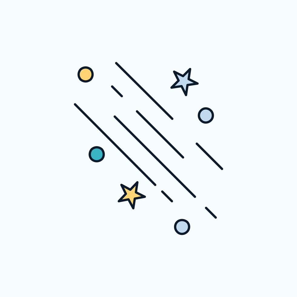 star. shooting star. falling. space. stars Flat Icon. green and Yellow sign and symbols for website and Mobile appliation. vector illustration