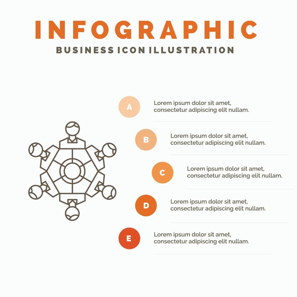 Cooperation. friends. game. games. playing Infographics Template for Website and Presentation. Line Gray icon with Orange infographic style vector illustration