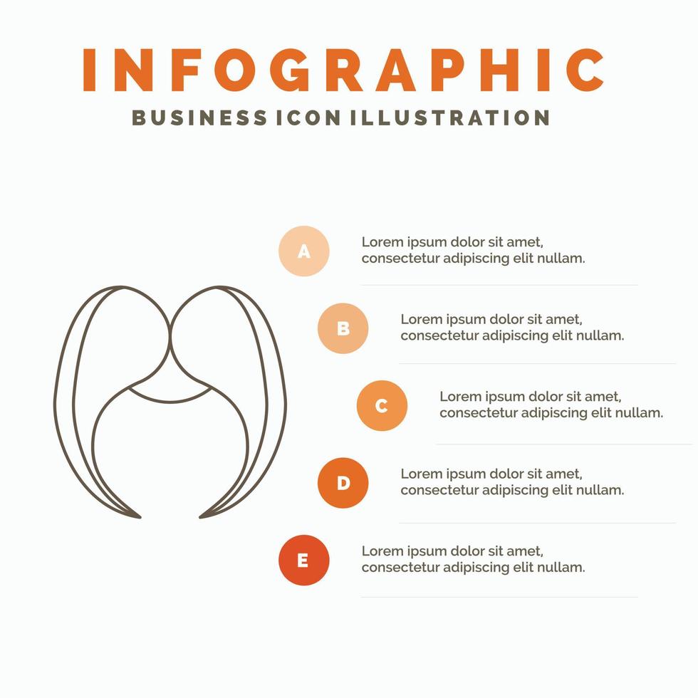 bigote. inconformista. movimiento masculino. plantilla de infografía de hombres para sitio web y presentación. icono de línea gris con ilustración de vector de estilo infográfico naranja