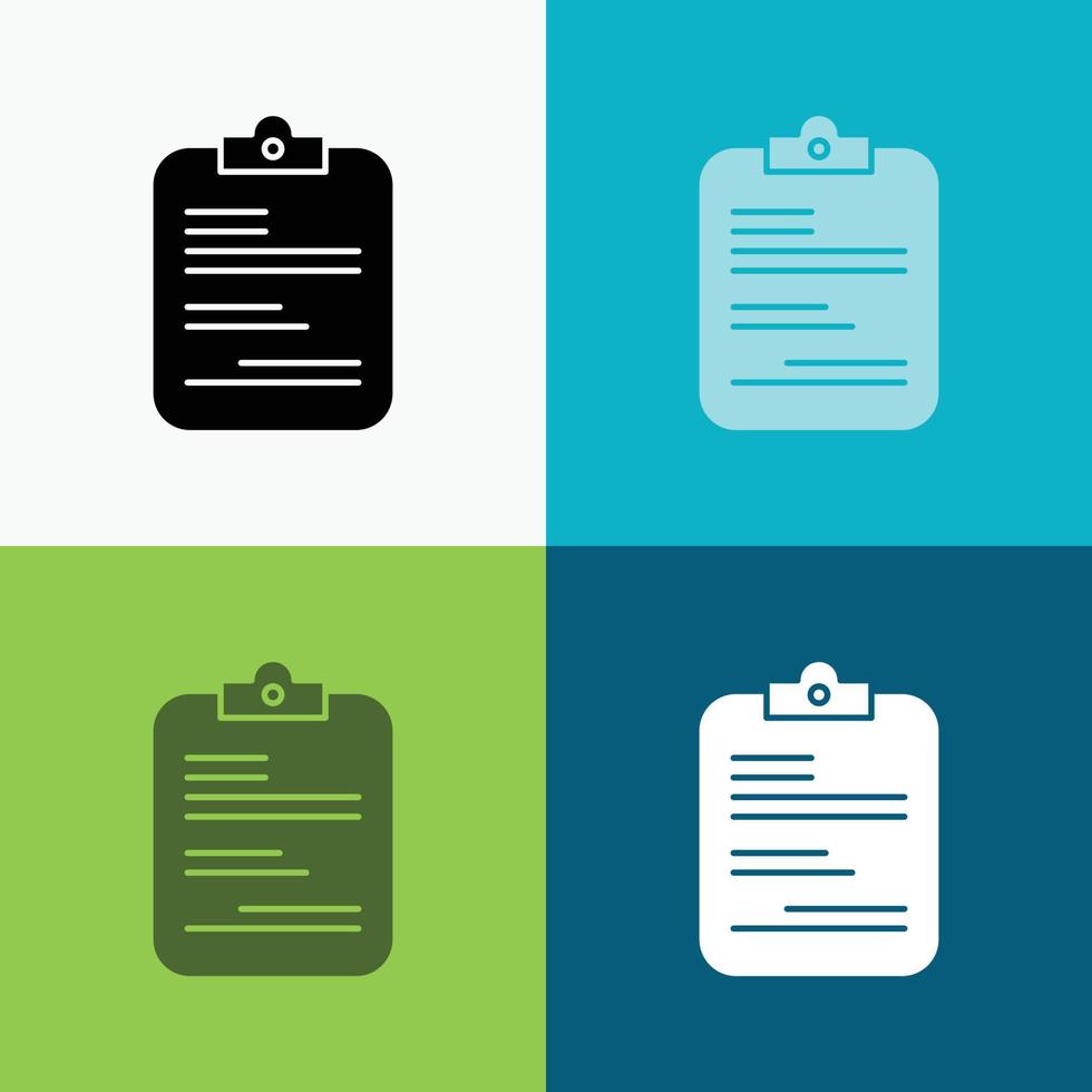 report. medical. paper. checklist. document Icon Over Various Background. glyph style design. designed for web and app. Eps 10 vector illustration