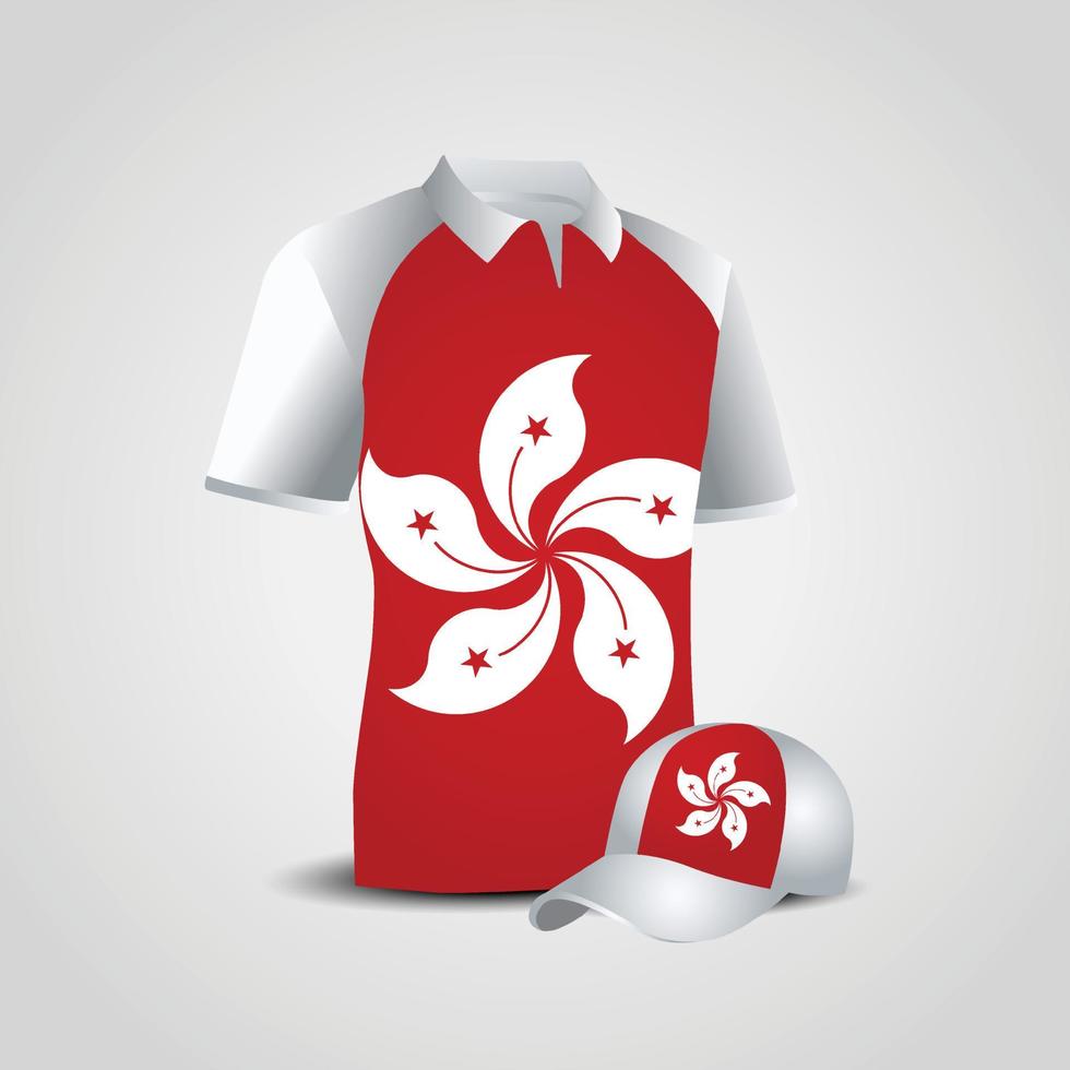 diseño de vector de camiseta y gorra deportiva de hong kong