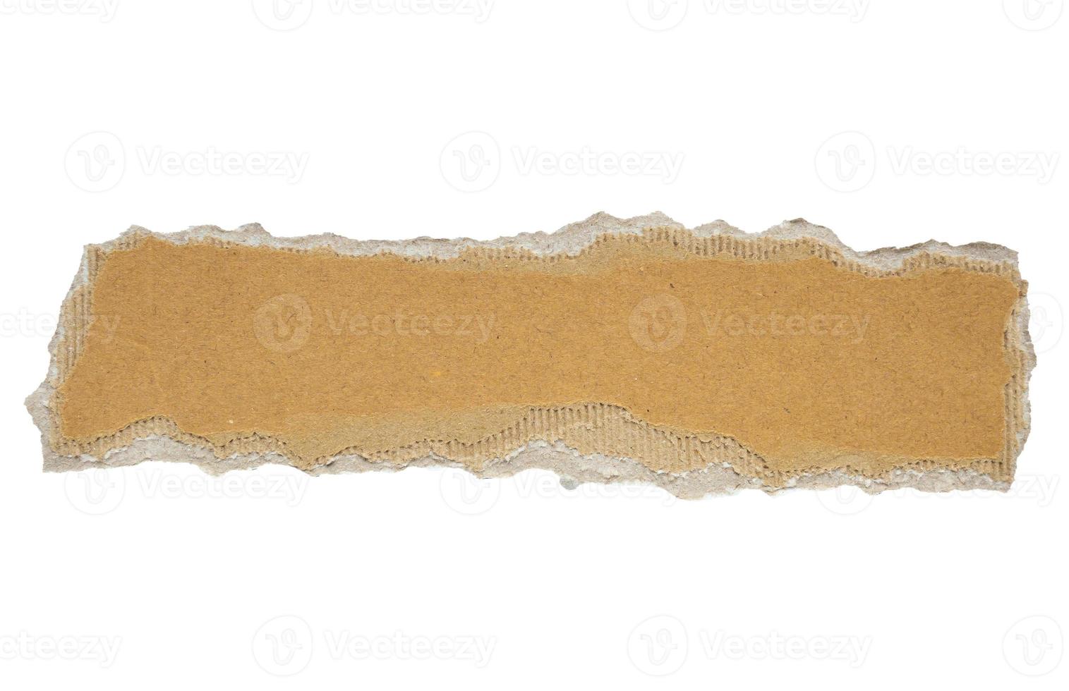 Brown Cardboard paper piece isolated on white background photo