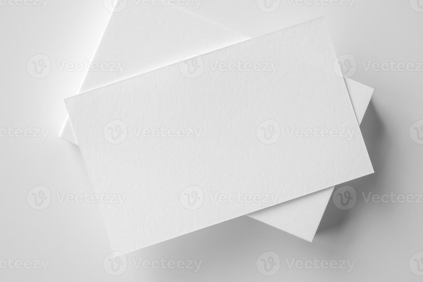 Mockup white business card on white background photo
