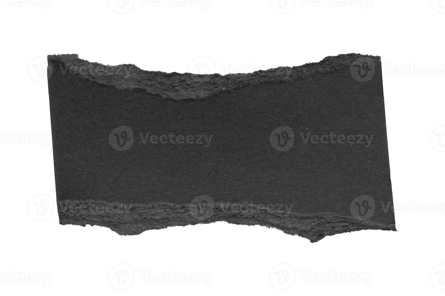 Black ripped paper torn edges strips isolated on white background photo