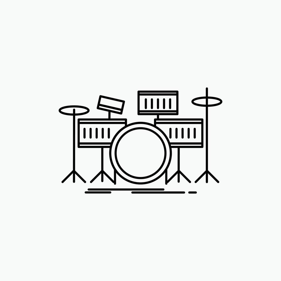 drum. drums. instrument. kit. musical Line Icon. Vector isolated illustration