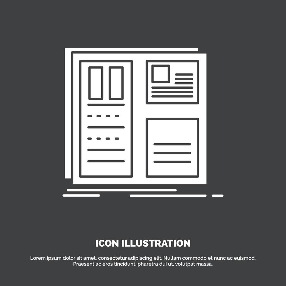 Design. grid. interface. layout. ui Icon. glyph vector symbol for UI and UX. website or mobile application