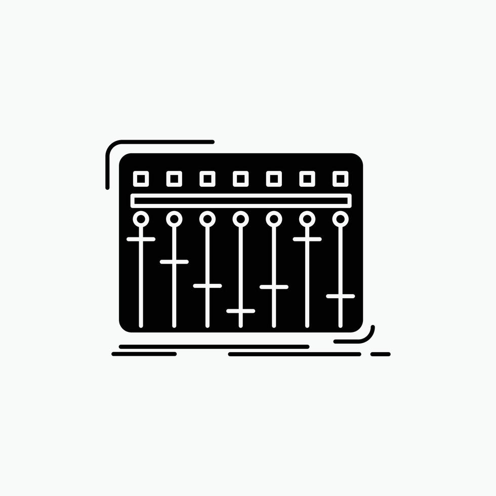 Console. dj. mixer. music. studio Glyph Icon. Vector isolated illustration