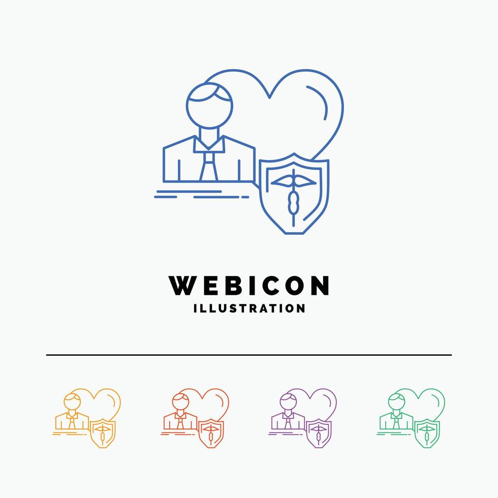 insurance. family. home. protect. heart 5 Color Line Web Icon Template isolated on white. Vector illustration