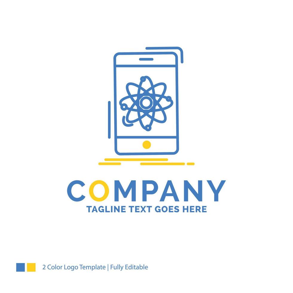 data. information. mobile. research. science Blue Yellow Business Logo template. Creative Design Template Place for Tagline. vector