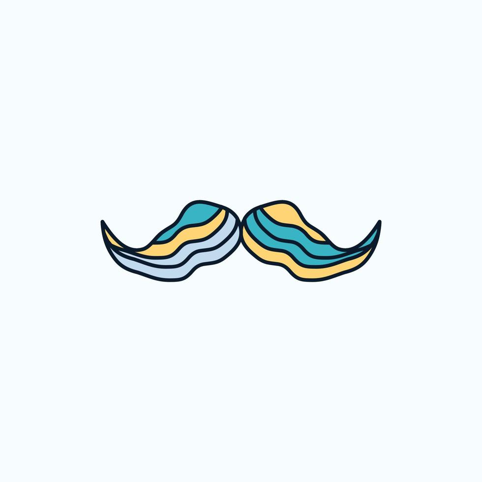 moustache. Hipster. movember. male. men Flat Icon. green and Yellow sign and symbols for website and Mobile appliation. vector illustration