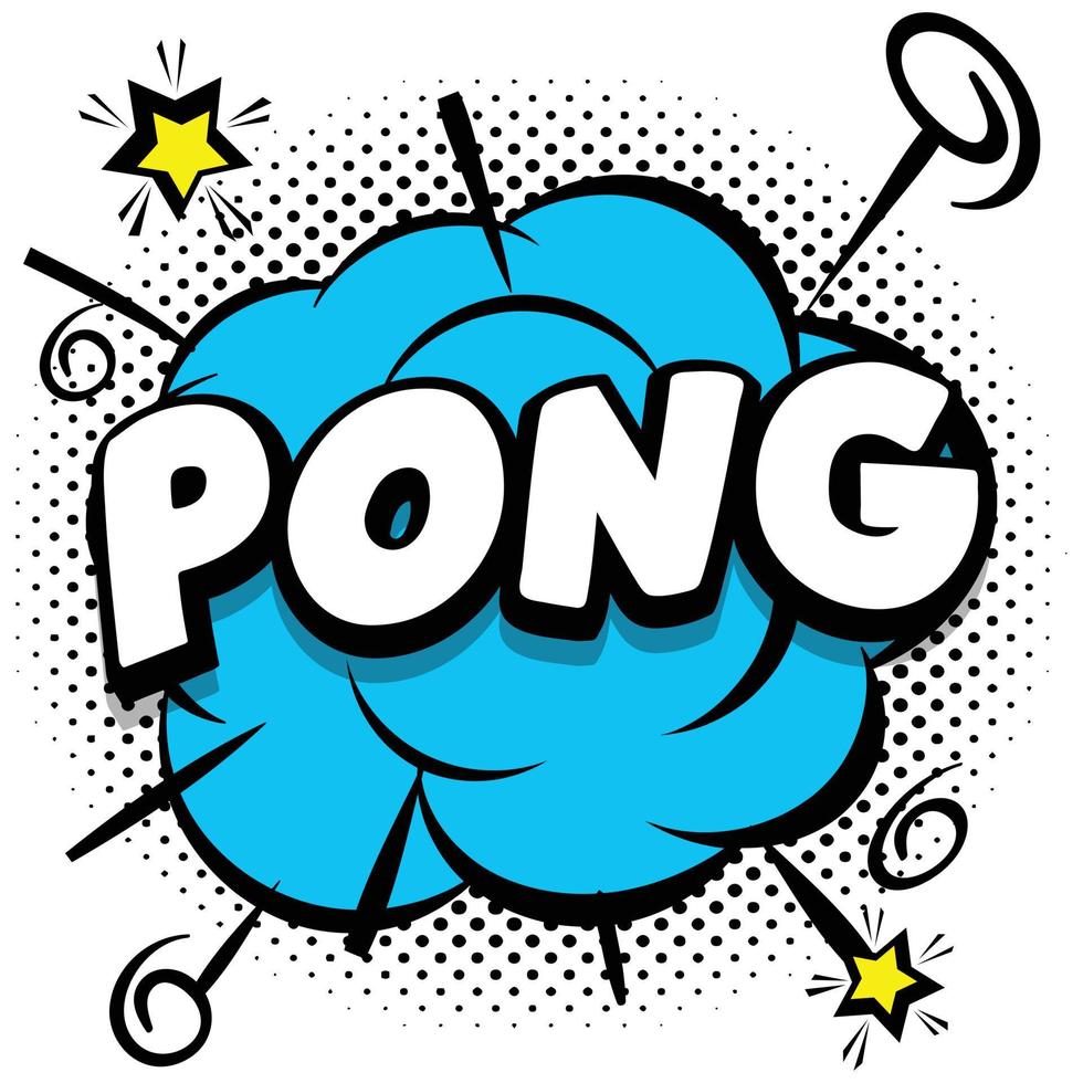 pong Comic bright template with speech bubbles on colorful frames vector