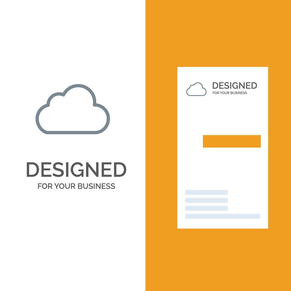 almacenamiento de datos en la nube diseño de logotipo gris nublado y plantilla de tarjeta de visita vector