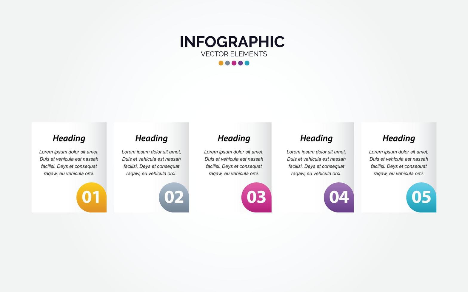 Presentation business Horizontal Infographic template with 5 options vector