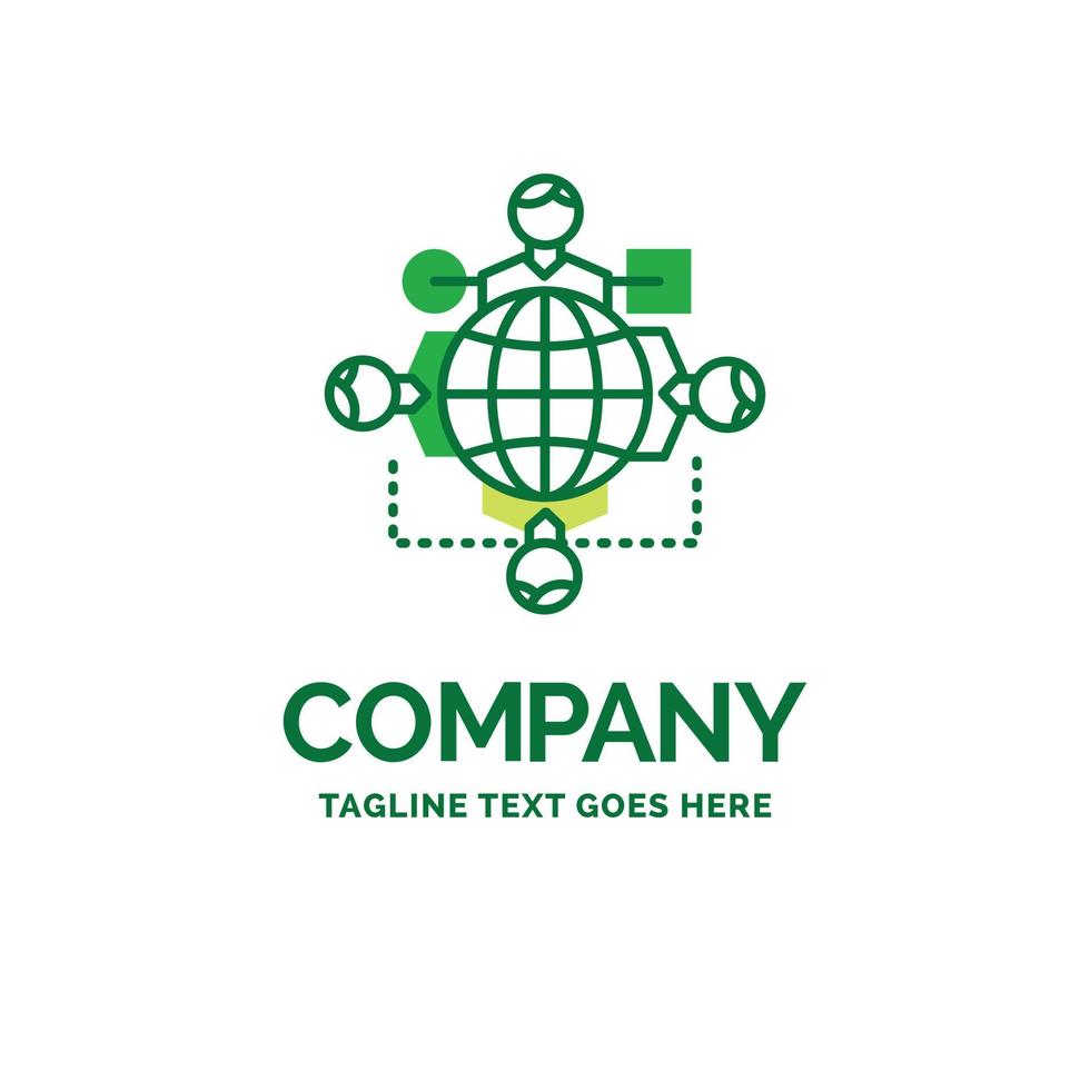 Function. instruction. logic. operation. meeting Flat Business Logo template. Creative Green Brand Name Design. vector