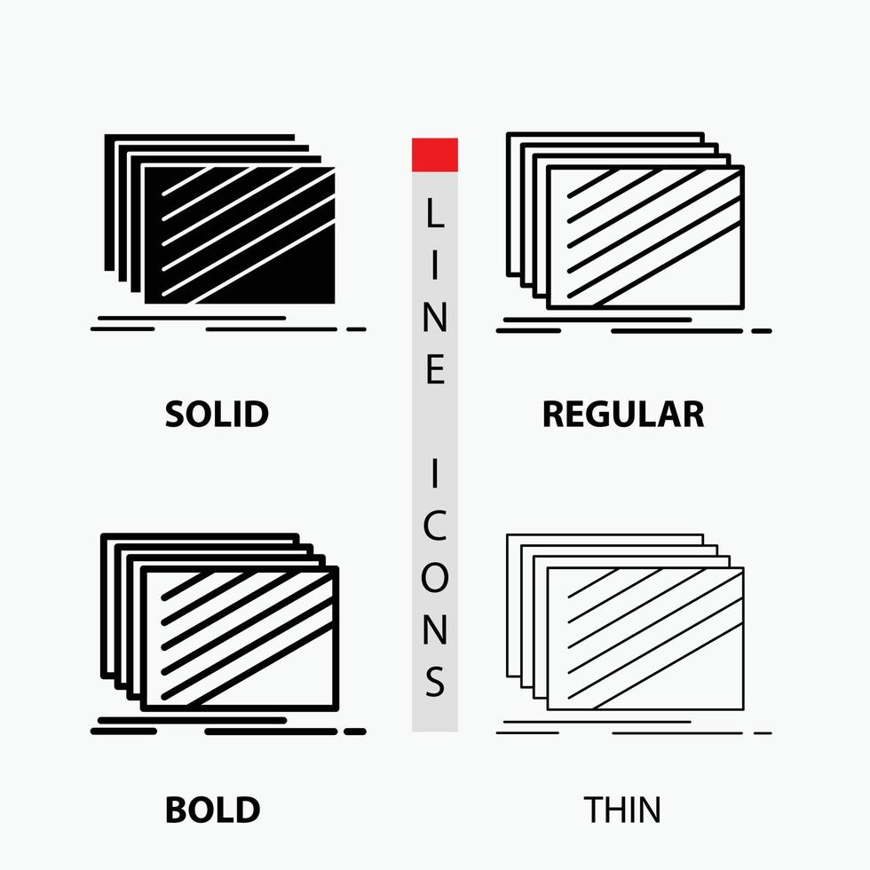 Design. layer. layout. texture. textures Icon in Thin. Regular. Bold Line and Glyph Style. Vector illustration