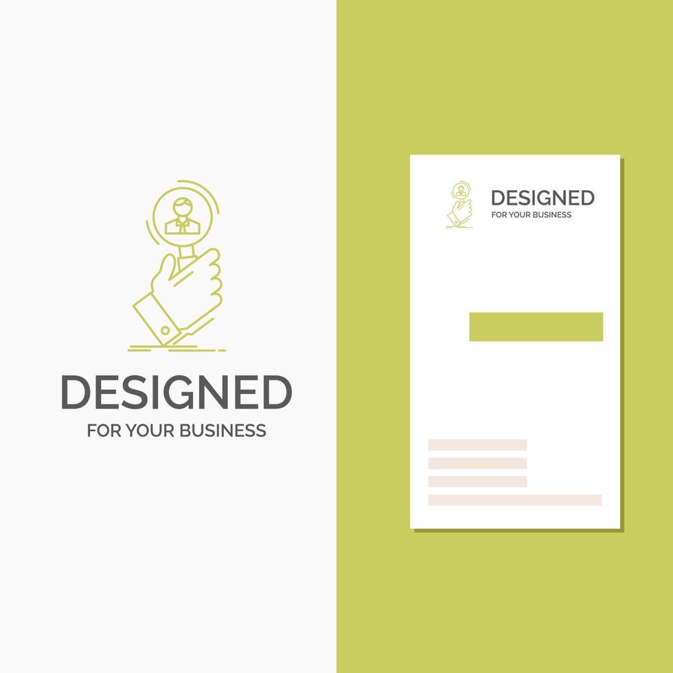 Business Logo for recruitment. search. find. human resource. people. Vertical Green Business .Visiting Card template. Creative background vector illustration