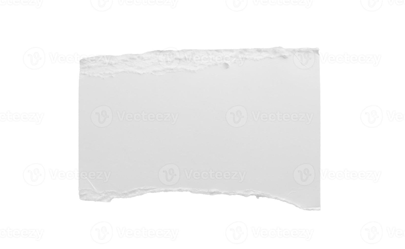 White ripped paper torn edges strips isolated on white background photo