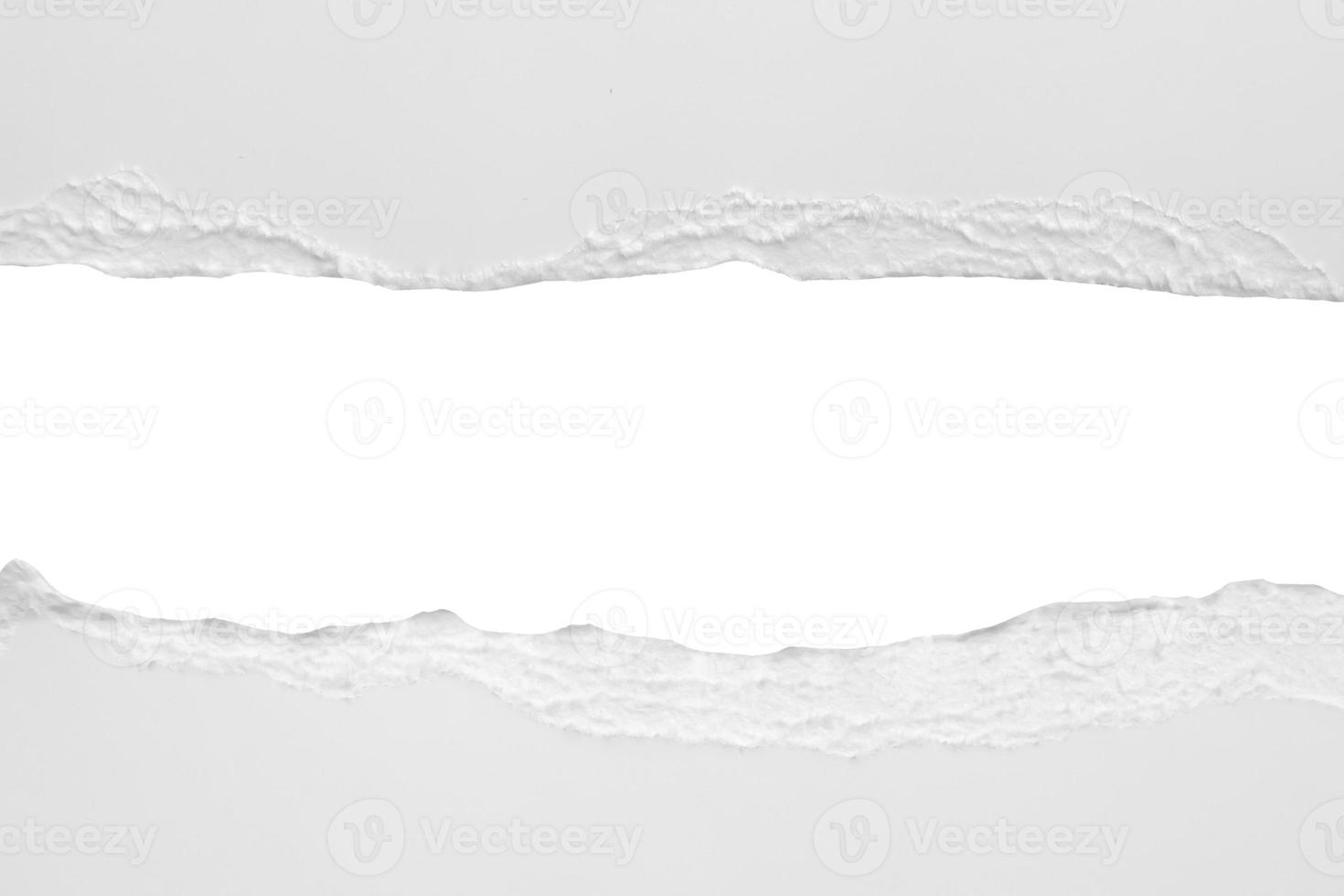 White ripped paper torn edges strips isolated on white background photo