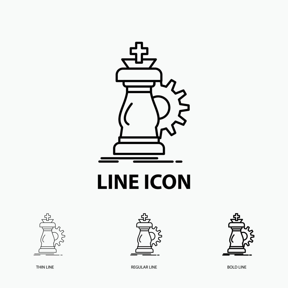 strategy. chess. horse. knight. success Icon in Thin. Regular and Bold Line Style. Vector illustration