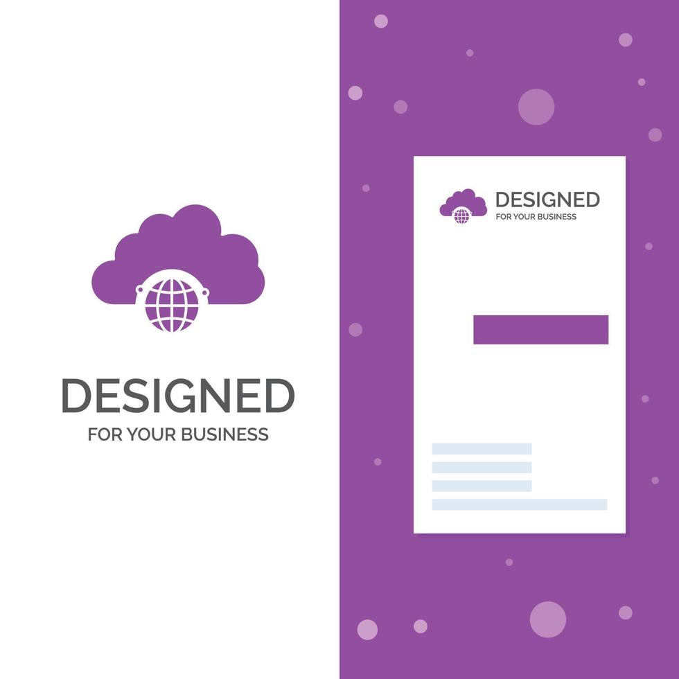 Business Logo for network. city. globe. hub. infrastructure. Vertical Purple Business .Visiting Card template. Creative background vector illustration