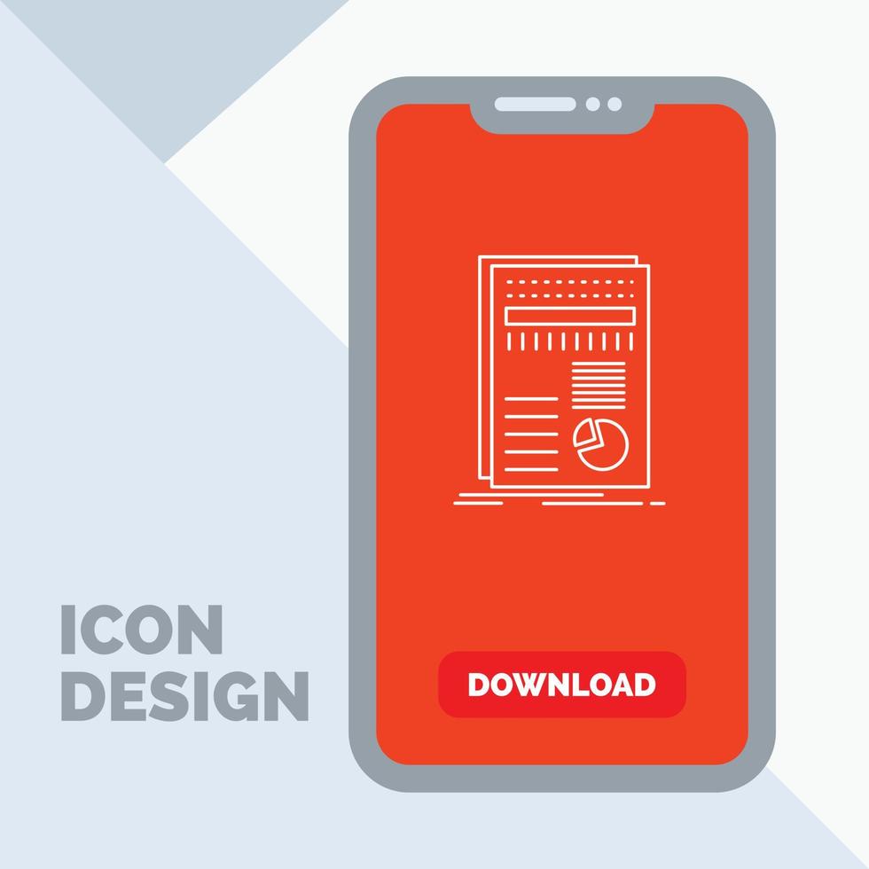 business. data. finance. report. statistics Line Icon in Mobile for Download Page vector