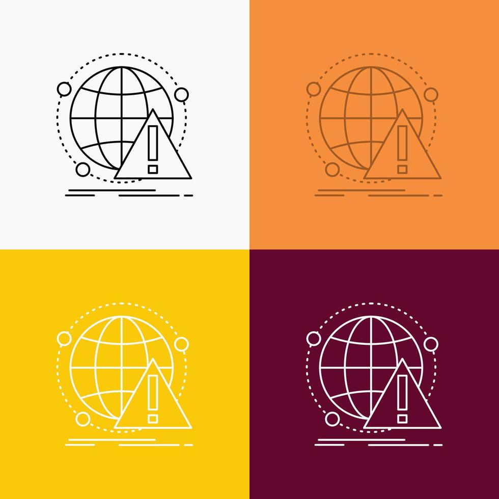 Alert. antivirus. attack. computer. virus Icon Over Various Background. Line style design. designed for web and app. Eps 10 vector illustration