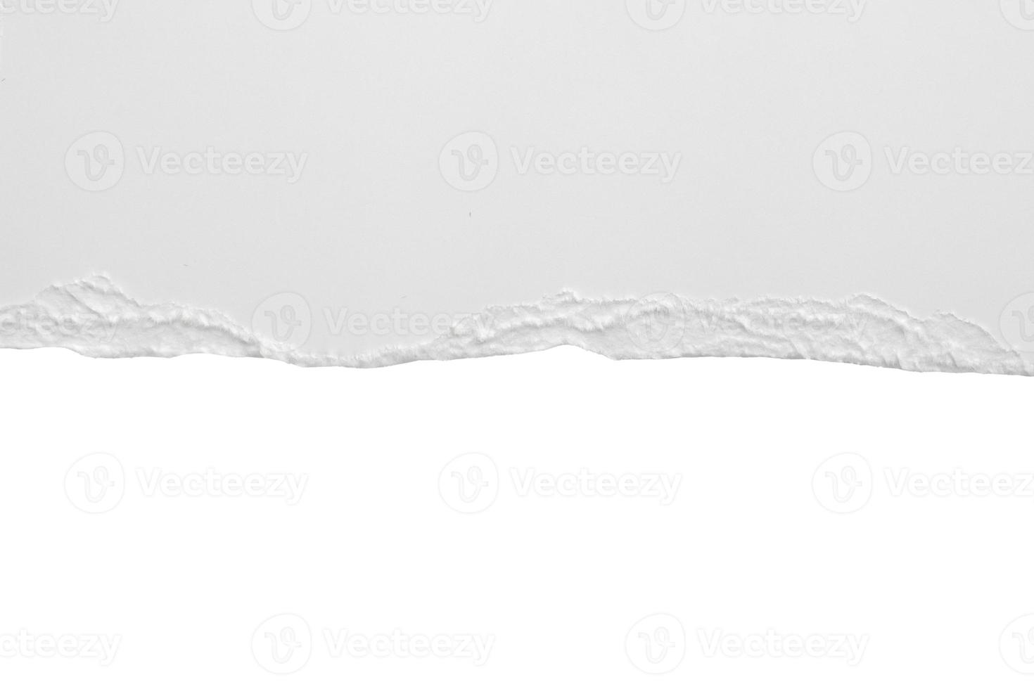 White ripped paper torn edges strips isolated on white background photo