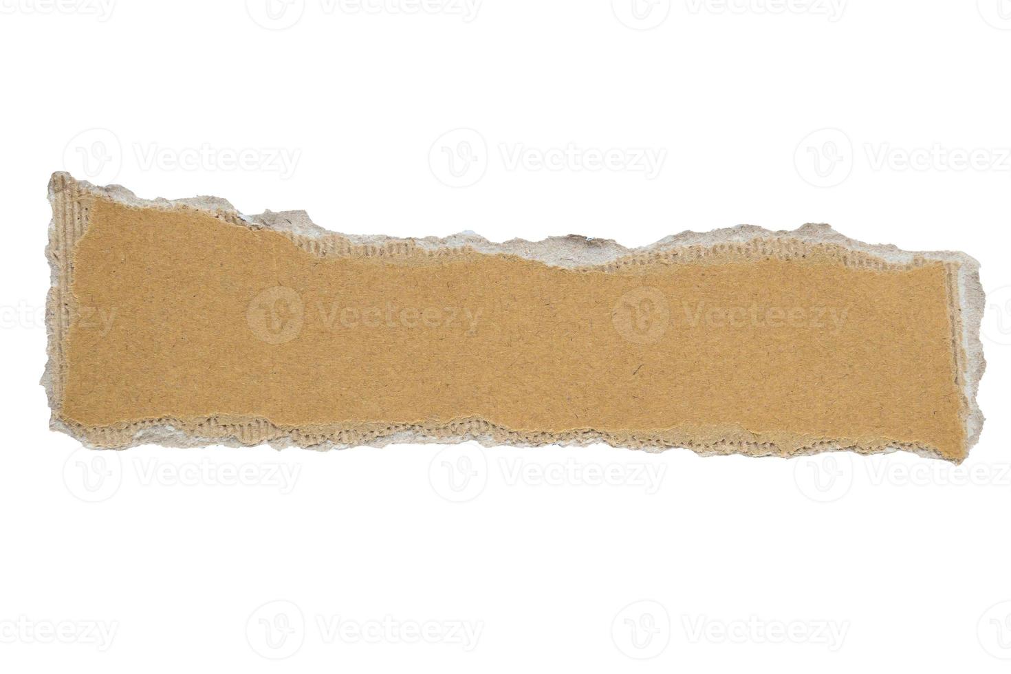 Brown Cardboard paper piece isolated on white background photo