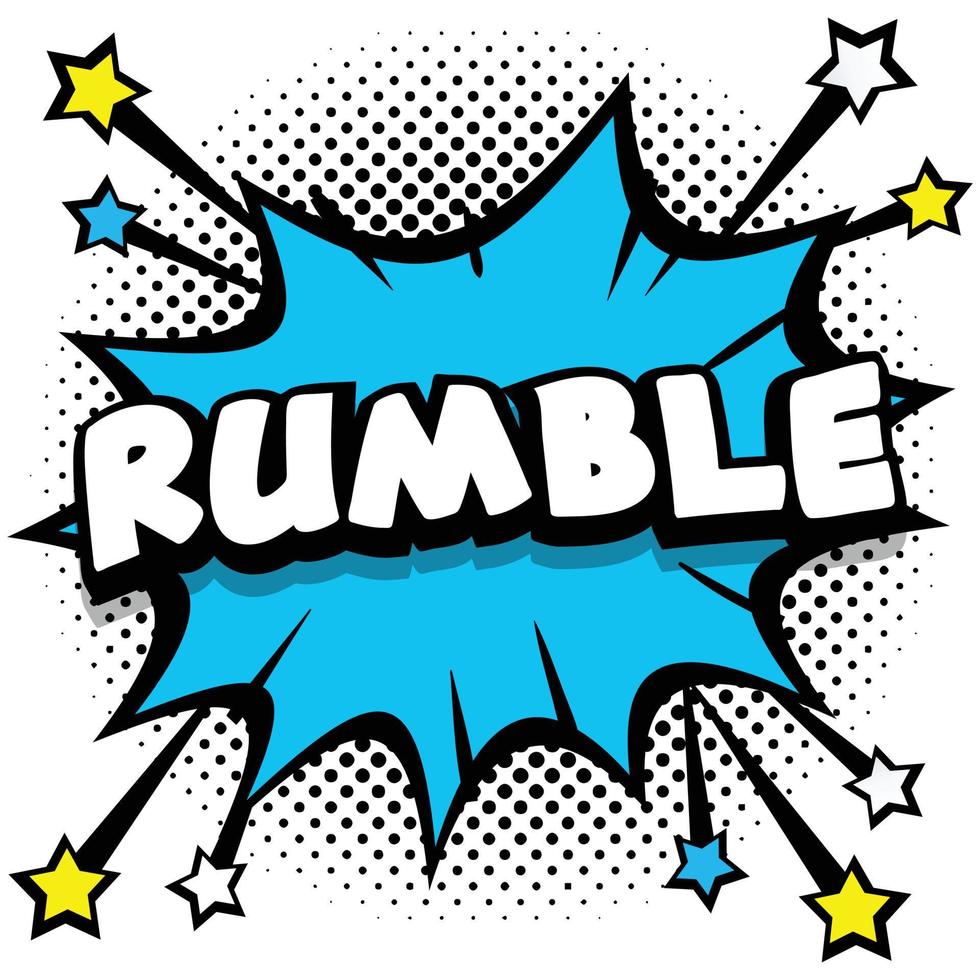 rumble pop art comic burbujas de discurso libro efectos de sonido vector