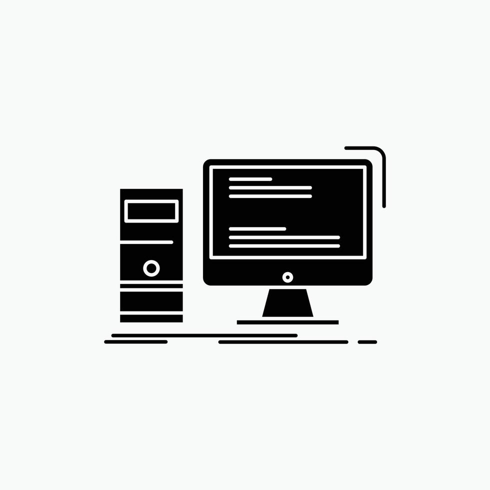 Computer. desktop. gaming. pc. personal Glyph Icon. Vector isolated illustration